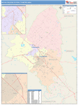 College Station-Bryan Metro Area Wall Map Color Cast Style